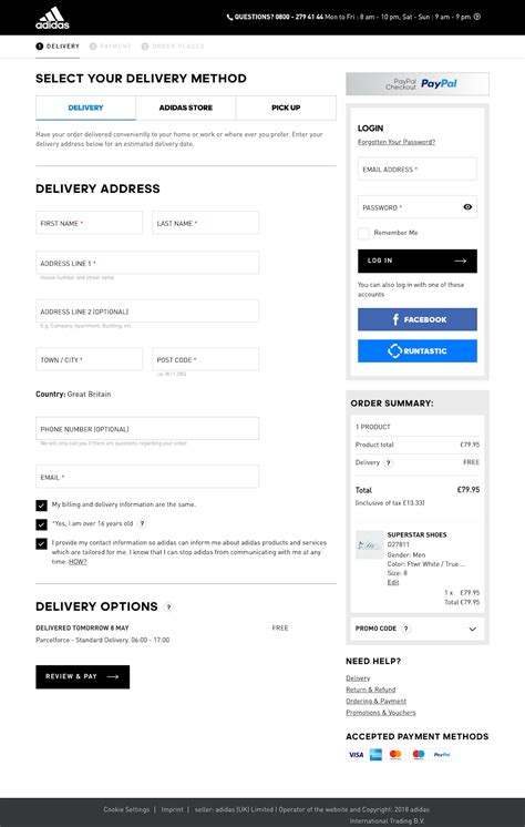 adidas delivery times.